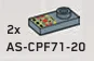 Plate Modified 1 x 2 with one stud, Offset w/ Printed Control Pad in Gray, Light (Metallic)