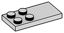 Plate Modified 2 x 4 with studs on half in Gray, Dull