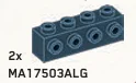 Brick Modified 1 x 4 with side studs in Gray, Dark Smoke