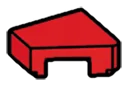 Tile 1 x 1 without corner, right in Red, Flame