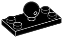 Plate 2 x 4 with ball joint, medium in Black