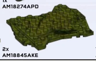 Baseplate 8 x 10 irregular, Two-Tiered in Green, Pine (Camo)