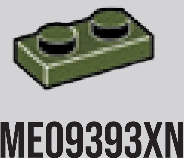 Plate 1 x 2 in Dark Green, Military