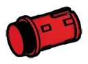 Tech: pin 0.5 long with friction in Red, Flame
