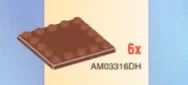 Plate 5 x 5 with perimeter studs only in Brown
