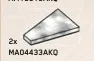 Tile Wedge 3 x 4 without right corner in White with Black Marbling (Camo)