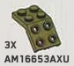 Bracket 2 x 2 - 2 x 2 sloped with studs in Green, Olive Drab (Infinite Green) (Metallic)