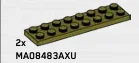 Plate 2 x 8 in Green, Olive Drab (Infinite Green) (Metallic)