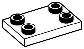 Plate 2 x 3 with four studs at corners in White