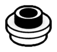 Plate Round 1 x 1 with Open Stud in White
