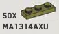 Plate 1 x 3 in Green, Olive Drab (Infinite Green) (Metallic)
