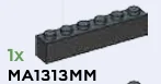 Brick 1 x 6 in Gray, Dark (Metallic)
