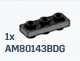 Plate Modified 1 x 3 Connector: male:male in Gray, Dark (Flake)