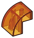 Slope 2 x 2 x 2 with half-curved top in Orange (Translucent)