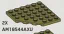 Wedge Plate 6 x 6 without corner, type 02 in Green, Olive Drab (Infinite Green) (Metallic)
