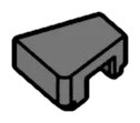 Tile 1 x 1 without corner, left in Gray, Dark (Flake)