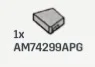 Wedge Tile 1 x 2 without corner, left in Gray, Steel