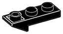 Slope Inverted Plate 1 x 3 with inverse slope beneath one end in Black