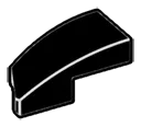 Wedge 25 1 x 2 Curved Slope, Right in Black