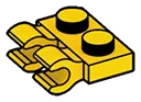 Plate Modified 1 x 2 with Dual Horizontal Clips on One Side in Yellow, Lemon