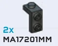 Bracket 1 x 1 - 1 x 2 with studs in Gray, Dark (Metallic)
