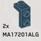 Bracket 1 x 1 - 1 x 2 with studs in Gray, Dark Smoke