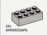 Brick 2 x 4 in Gray, Steel