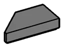 Tile 1 x 2 missing right corner in Gray, Dark (Flake)