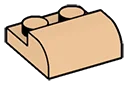 Slope Plate 2 x 1 x 2 Half-Curved Top in Brown, Light Tan