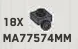 Bracket Plate 1 x 1 with one stud on side, descending in Gray, Dark (Metallic)