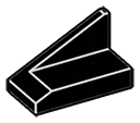 Slope 1 x 2 on Left Edge in Black