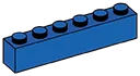 Brick 1 x 6 in Blue