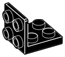 Bracket 2 x 2 - 2 x 2 with studs ascending in Black