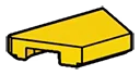 Tile 1 x 2 missing left corner in Yellow, Lemon