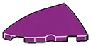 Slope brick 2 x 3 curved slope corner round, left in Purple, Imperial