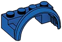 Brick 1 x 4 with offset wheel arch in Blue