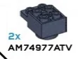 Connector Brick 2 x 3 with Hinge on Bottom in Blue, Smoke (Flake)