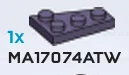 Wedge Plate 2 x 3 - Left in Purple, Dark (Metallic)