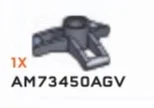 Connector: axle socket with 3 radial clips in Gray, Light (Metallic)