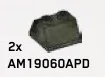 Slope 65 2 x 2 Double, Studs on Top in Green, Jungle (Camo)
