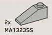 Slope Brick 33 1 x 3 with Stud on Top in Gray, Silver