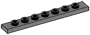 Plate 1 x 8 with seven studs in Gray, Dark (Flake)