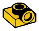 Bracket 1 x 1 with one stud on side, ascending in Yellow, Lemon