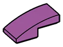 Slope 1 x 1 x 2 two-thirds height with curved slope in Magenta, Rich