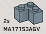 Brick 2 x 2 Corner in Gray, Light (Metallic)