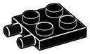 Plate 2 x 2 with two horizontal pegs in Black