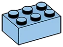 Brick 2 x 3 in Blue, Deep Pastel