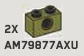 Connector Brick 1 x 2 with axle hole in Green, Olive Drab (Infinite Green) (Metallic)