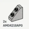 Slope brick 45 1 x 2.33 x 2 with studs on slope in Gray, Steel