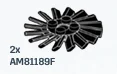 Vehicle 2 x 2 Round Plate with Engine Turbine Fan in Black